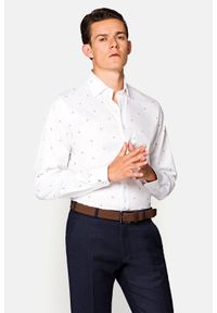 Lancerto - Koszula Biała Bawełniana z Nadrukiem Żaglówki Regina. Kolor: biały. Materiał: bawełna. Wzór: nadruk #1
