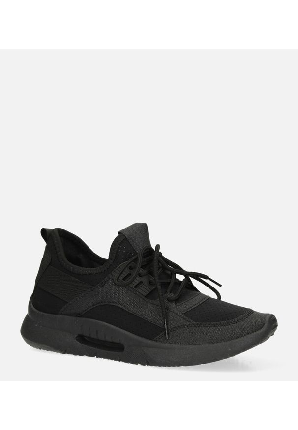 Casu - czarne buty sportowe sznurowane casu us12001-1. Kolor: czarny