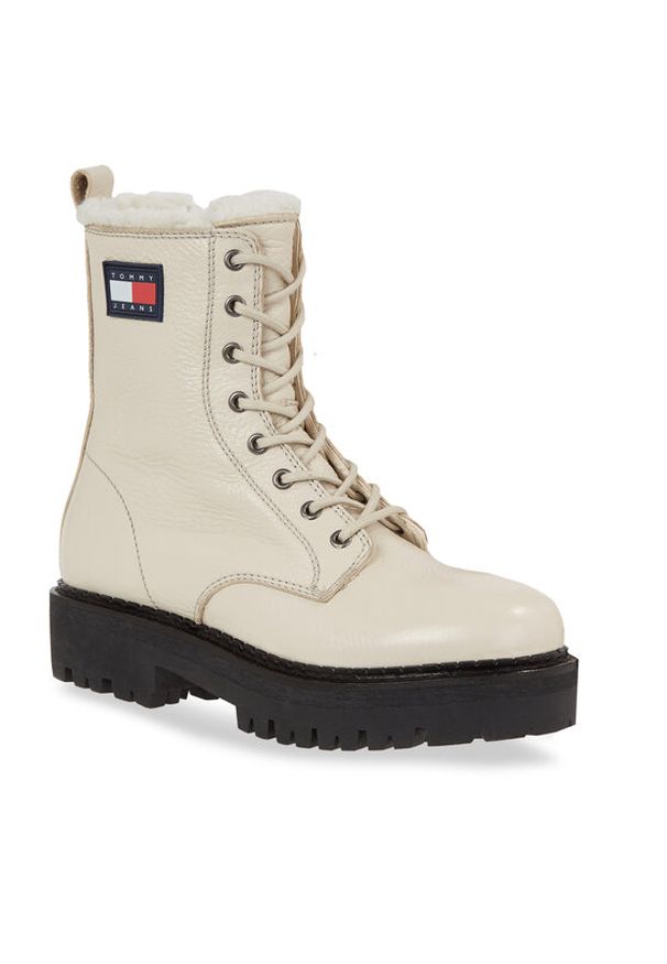 Tommy Jeans Botki Tjw Urban Boot Tumbled Ltr Wl EN0EN02317 Beżowy. Kolor: beżowy. Materiał: skóra