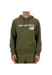 Bluza New Balance MT03910DMO - zielona. Okazja: na co dzień. Typ kołnierza: kaptur. Kolor: zielony. Materiał: poliester, bawełna. Styl: casual #1