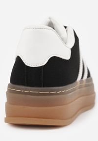 Born2be - Czarne Sneakersy na Grubej Podeszwie z Ozdobnym Wzorem Felimala. Okazja: na co dzień. Kolor: czarny. Materiał: jeans #7