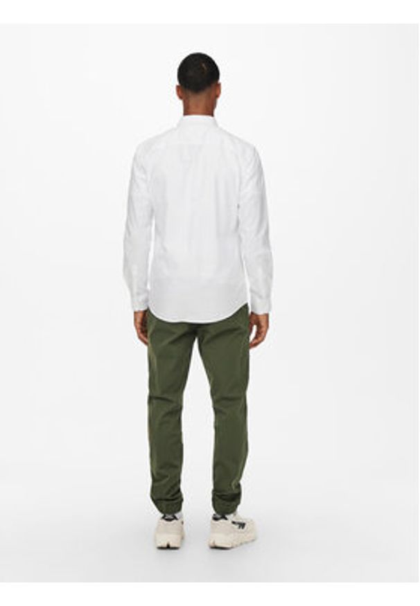 Only & Sons Koszula Neil 22019669 Biały Slim Fit. Kolor: biały. Materiał: bawełna