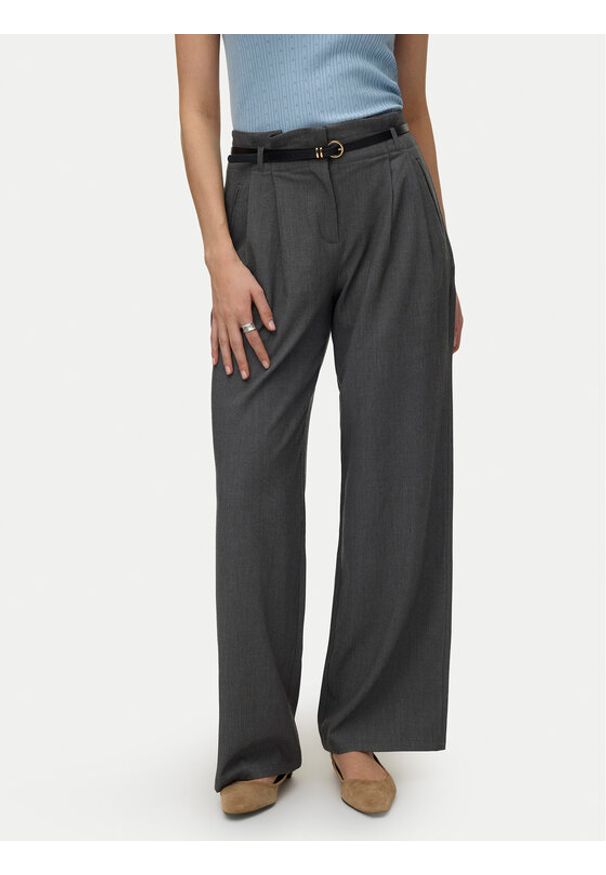Vero Moda Spodnie materiałowe Tahia 10340300 Szary Wide Leg. Kolor: szary. Materiał: syntetyk