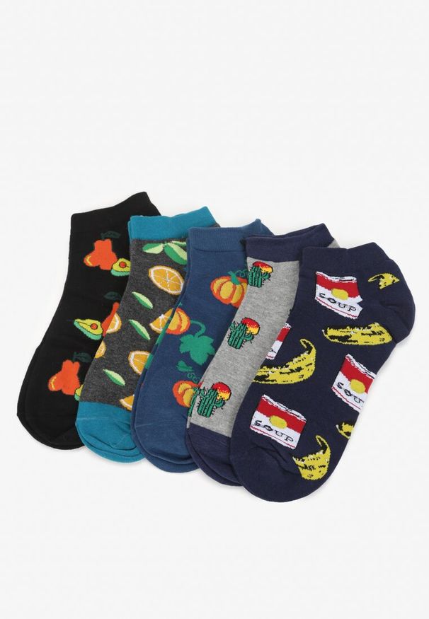 Born2be - 5-Pack Mix Kolorów Skarpety Noludig. Materiał: włókno, elastan, bawełna, poliamid. Wzór: nadruk, aplikacja