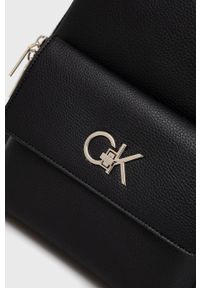 Calvin Klein plecak damski kolor czarny mały gładki. Kolor: czarny. Wzór: gładki #2