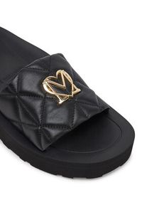 Love Moschino - LOVE MOSCHINO Klapki JA28014I1MIE0000 Czarny. Kolor: czarny. Materiał: skóra #4