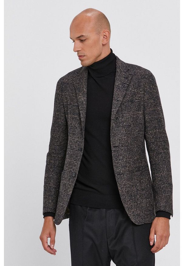 TOMMY HILFIGER - Tommy Hilfiger - Marynarka. Okazja: na co dzień. Kolor: brązowy. Styl: klasyczny, casual