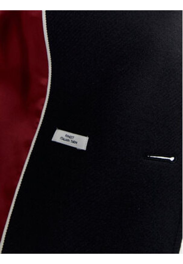 TOMMY HILFIGER - Tommy Hilfiger Płaszcz wełniany WW0WW42732 Granatowy Regular Fit. Kolor: niebieski. Materiał: wełna, syntetyk
