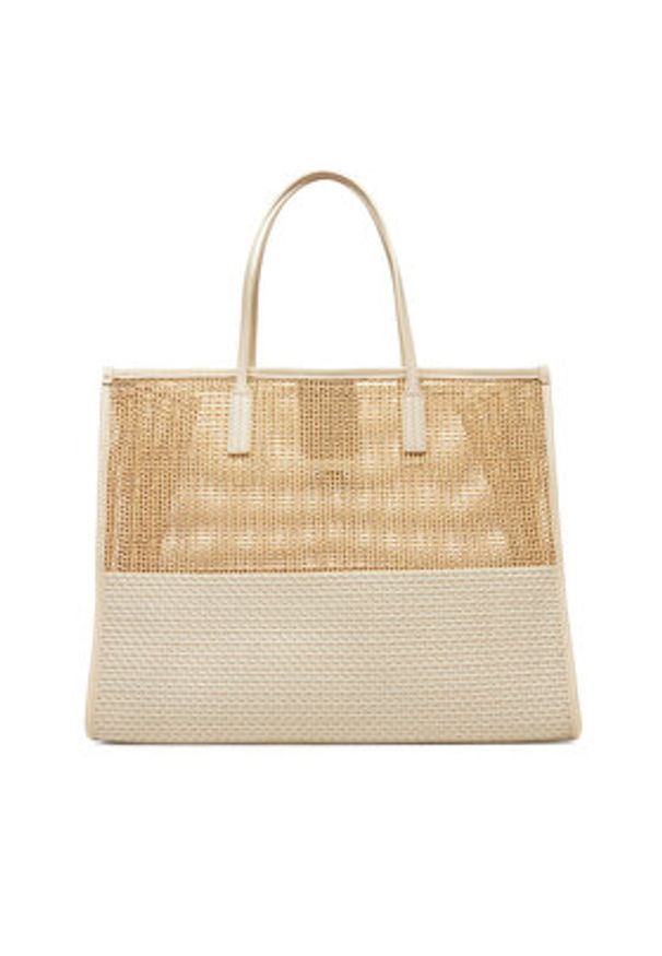 TOMMY HILFIGER - Tommy Hilfiger Torebka Th City Summer Tote Woven AW0AW17640 Beżowy. Kolor: beżowy