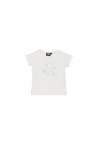 LEONE 1947 APPAREL - Błyszcząca koszulka dziewczęca z krótkim rękawem. Kolor: biały. Długość rękawa: krótki rękaw. Długość: krótkie. Sport: joga i pilates