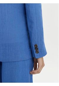 Marella Marynarka Afro 2413041094 Niebieski Regular Fit. Kolor: niebieski. Materiał: len #3