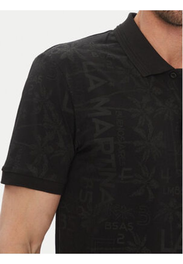 La Martina Polo Allen MAP010 JS402 Czarny Regular Fit. Typ kołnierza: polo. Kolor: czarny. Materiał: bawełna