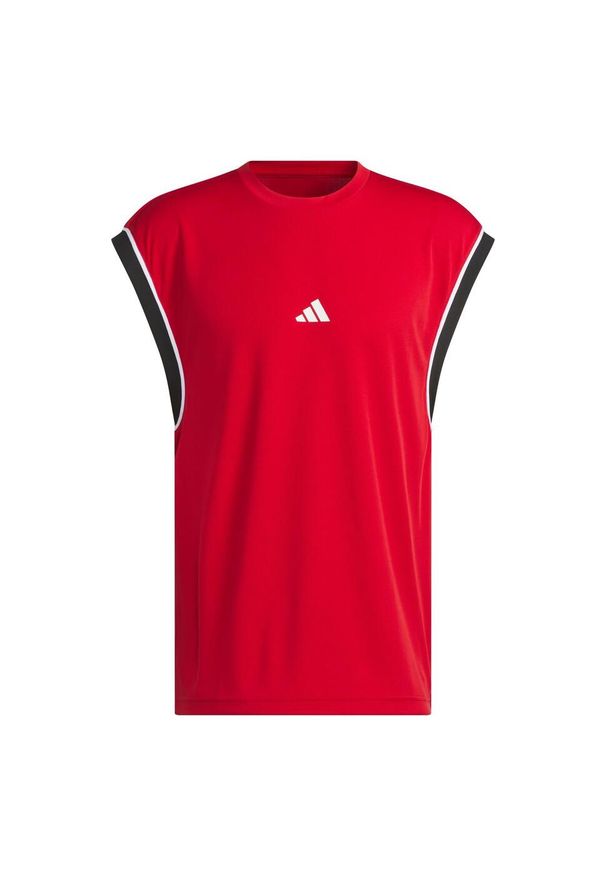 Adidas - Koszulka adidas Basketball All-World Sleeveless Tank. Kolor: czerwony, wielokolorowy, czarny. Materiał: materiał. Długość rękawa: bez rękawów. Sport: koszykówka