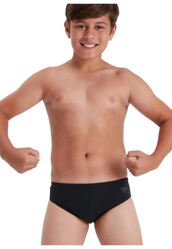 Slipy Speedo Boys Endurance+ – Czarno-Białe – Rozmiar 7-8. Kolor: czarny