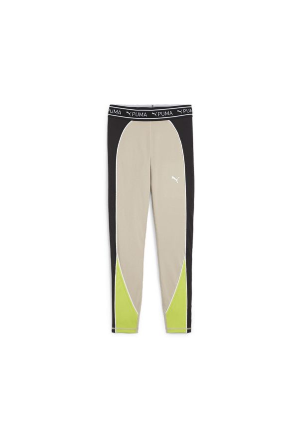 Damskie legginsy 7/8 Puma Fit. Kolor: beżowy. Wzór: kolorowy. Sport: fitness