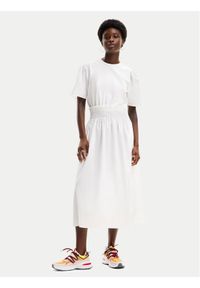 Desigual Sukienka letnia Omaha 24SWVW67 Biały Loose Fit. Kolor: biały. Materiał: bawełna. Sezon: lato