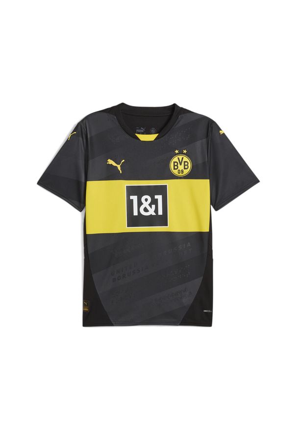Puma - Męska koszulka wyjazdowa Borussia Dortmund 24/25 PUMA Black Faster Yellow. Kolor: wielokolorowy, żółty, czarny. Materiał: poliester. Sport: piłka nożna
