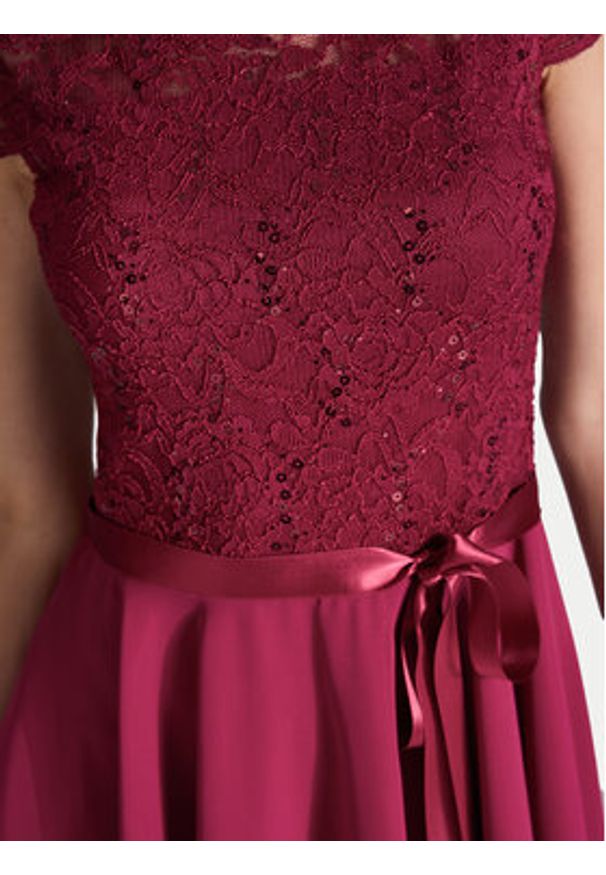 Swing Sukienka koktajlowa 77760510 Bordowy Regular Fit. Kolor: czerwony. Materiał: syntetyk. Styl: wizytowy