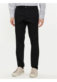 Sisley Chinosy 4AIHSF021 Czarny Slim Fit. Kolor: czarny. Materiał: bawełna