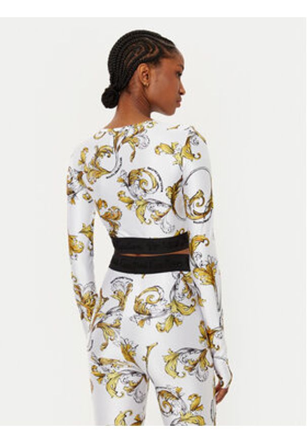 Versace Jeans Couture Bluzka 78HAH218 Biały Slim Fit. Kolor: biały. Materiał: syntetyk