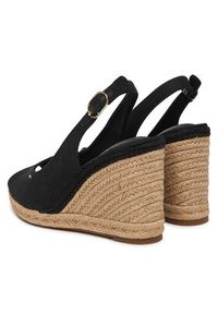 TOMMY HILFIGER - Tommy Hilfiger Espadryle Flag High Wedge Espad Slingback FW0FW09343 Czarny. Kolor: czarny. Materiał: materiał #3