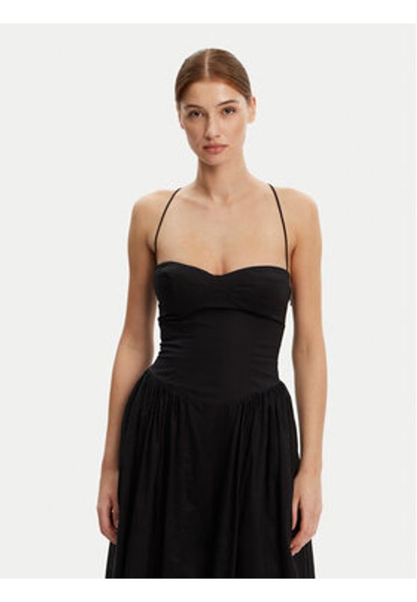 BARDOT - Bardot Sukienka wieczorowa 59786DB Czarny Regular Fit. Kolor: czarny. Materiał: bawełna. Styl: wizytowy