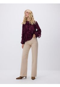 Reserved - Jeansy wide leg - kremowy. Kolor: kremowy