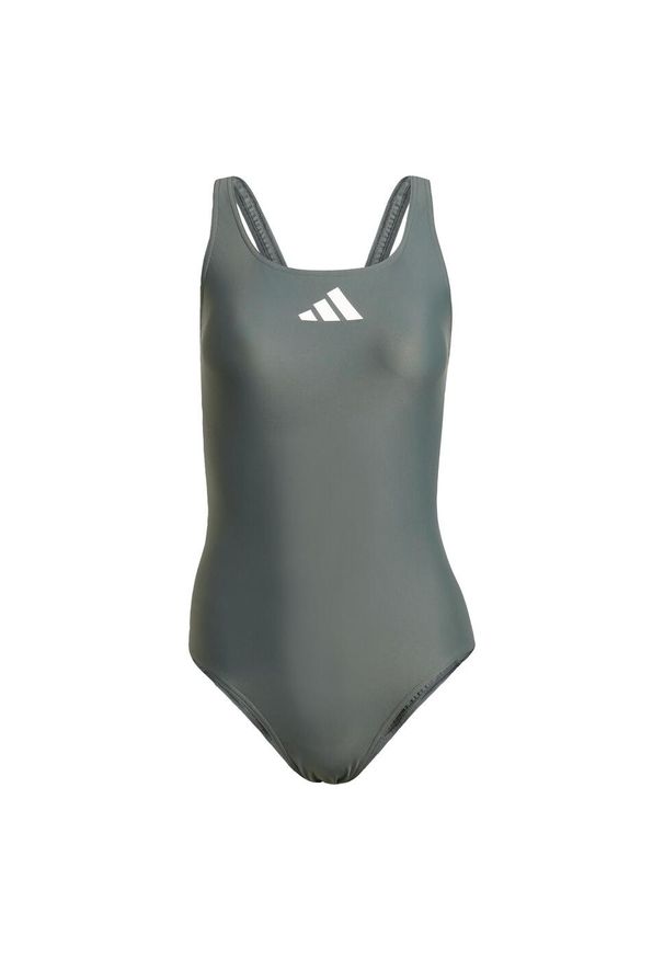 Adidas - 3 Bar Logo Swimsuit. Kolor: biały, wielokolorowy, zielony