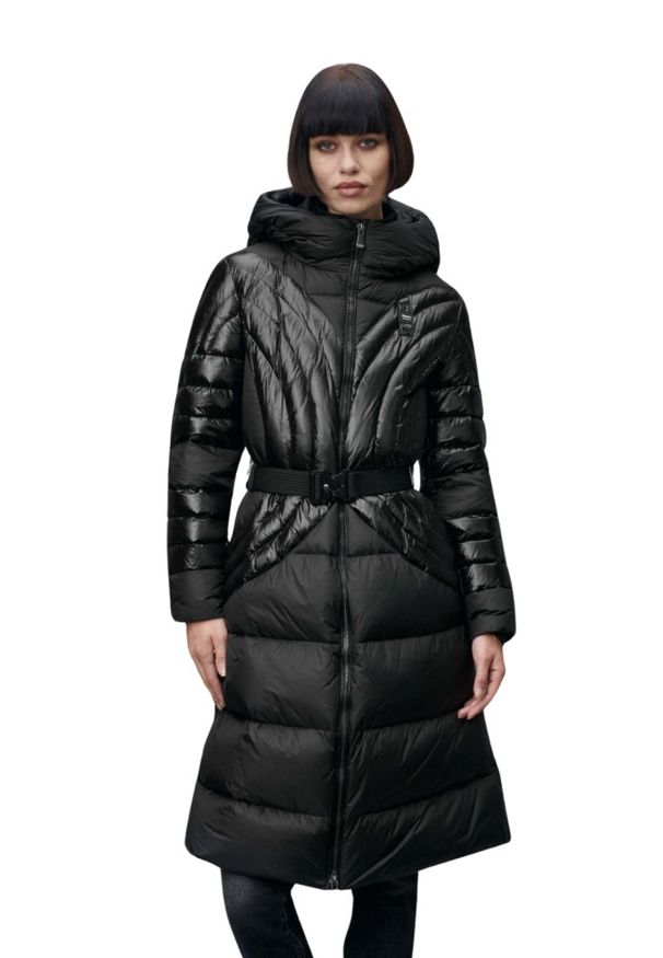 Blauer USA - BLAUER Czarny damski płaszcz Quincy Raincoat Long Jackets, Rozmiar M. Kolor: czarny. Materiał: puch, poliamid