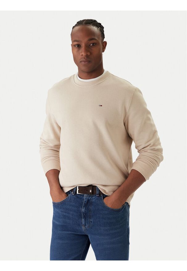 Tommy Jeans Bluza DM0DM20741 Beżowy Regular Fit. Kolor: beżowy. Materiał: bawełna