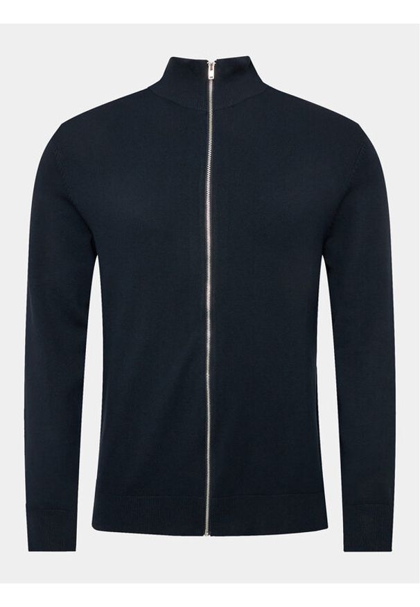 Lindbergh Sweter 30-800143 Granatowy Slim Fit. Kolor: niebieski. Materiał: wiskoza