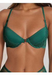 Sinsay - Biustonosz usztywniany z ozdobnym tyłem - zielony. Kolor: zielony #1