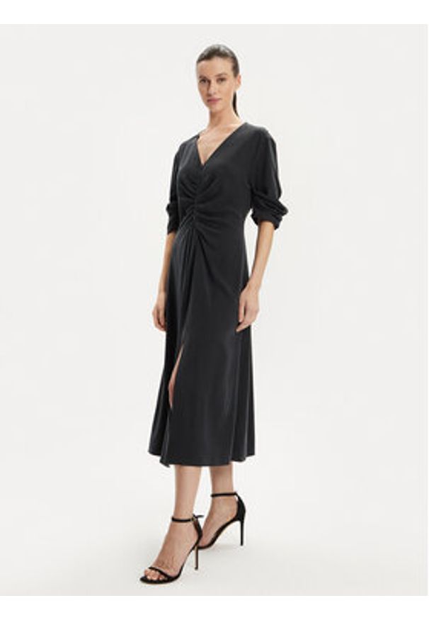 DKNY Sukienka codzienna D2A4BIAM Szary Regular Fit. Okazja: na co dzień. Kolor: szary. Materiał: lyocell. Typ sukienki: proste. Styl: casual