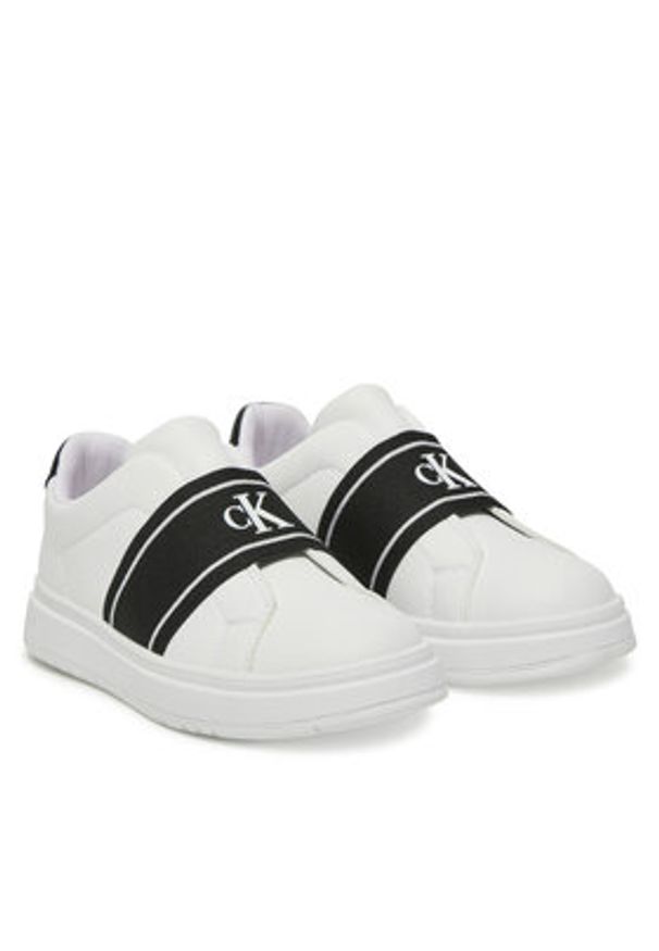 Calvin Klein Jeans Sneakersy V3X9-82087-1355X002 Biały. Kolor: biały. Materiał: skóra