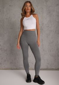 Renee - Szare Modelujące Legginsy High Waist Deliza. Okazja: na co dzień. Stan: podwyższony. Kolor: szary. Materiał: dzianina. Styl: casual #2