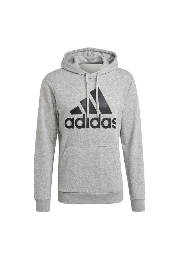Adidas - Bluza z kapturem adidas Essentials Big Logo. Typ kołnierza: kaptur. Kolor: czarny, szary, wielokolorowy. Materiał: bawełna, materiał. Sport: fitness