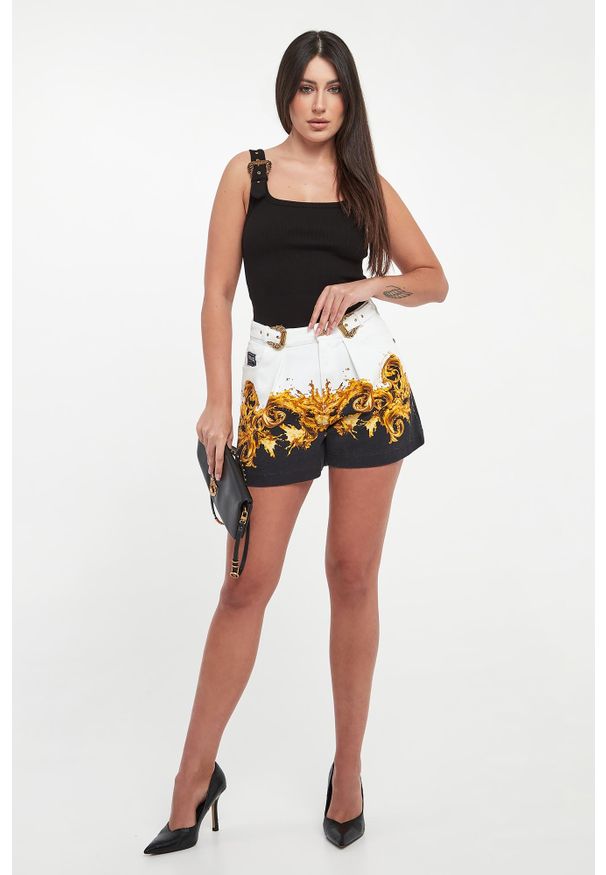 Versace Jeans Couture - Szorty damskie jeansowe z klamrami VERSACE JEANS COUTURE
