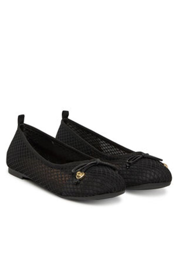 Love Moschino - LOVE MOSCHINO Baleriny JA11051G0MIQ0000 Czarny. Kolor: czarny. Materiał: materiał