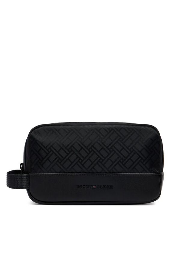 TOMMY HILFIGER - Tommy Hilfiger Kosmetyczka Th Nylon Jacquard Washbag AM0AM14508 Czarny. Kolor: czarny. Materiał: skóra
