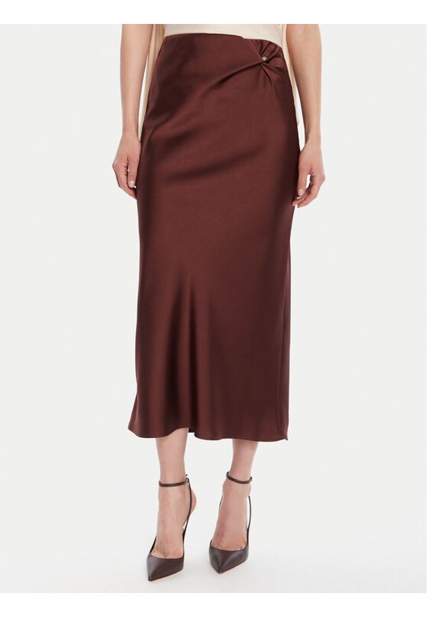 Rinascimento Spódnica midi CFC0125416003 Brązowy Regular Fit. Kolor: brązowy. Materiał: syntetyk