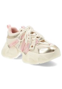 Beżowe Sneakersy GOE Modne Obuwie Damskie Na Solidnej Podeszwie. Okazja: na co dzień. Zapięcie: sznurówki. Kolor: beżowy. Materiał: materiał. Styl: klasyczny, elegancki, sportowy, casual