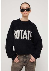 ROTATE - Rotate sweter wełniany damski kolor czarny ciepły. Kolor: czarny. Materiał: wełna. Styl: klasyczny #1