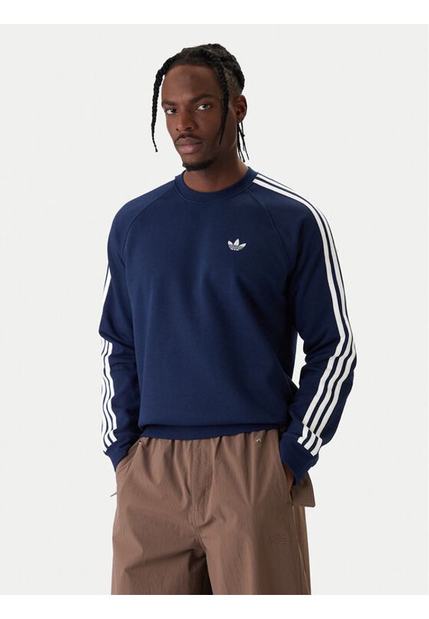 Adidas - adidas Bluza 3-Stripes KE3549 Granatowy Regular Fit. Kolor: niebieski. Materiał: bawełna