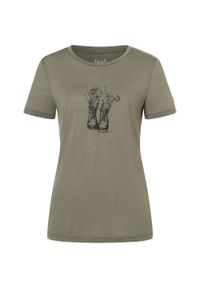Koszulka z krótkim rękawem damska SUPER.NATURAL W Flower Boots Tee. Kolor: zielony. Długość rękawa: krótki rękaw. Długość: krótkie