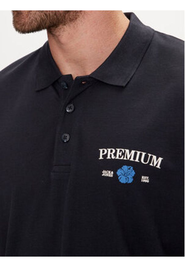 Jack & Jones - Jack&Jones Polo Jprblaalfie 12259678 Granatowy Regular Fit. Typ kołnierza: polo. Kolor: niebieski. Materiał: bawełna