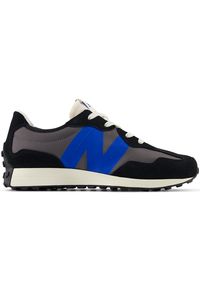 Buty dziecięce New Balance GS327VB – czarne. Okazja: na co dzień. Kolor: czarny. Materiał: materiał, syntetyk, guma. Szerokość cholewki: normalna