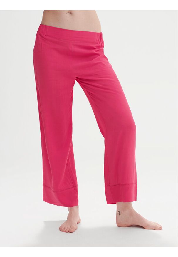Simone Pérèle Spodnie piżamowe Songe 18S660 Różowy Comfort Fit. Kolor: różowy. Materiał: wiskoza