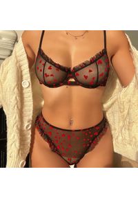 Intica - Komplet bielizny z siateczki z wzorem serc na wyjątkowe okazje Herma. Kolor: różowy. Materiał: materiał #3