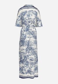 Born2be - Niebieska Sukienka Typu Oversize z Wiskozą w Abstrakcyjny Wzór Lunalessa. Okazja: na co dzień. Kolor: niebieski. Materiał: wiskoza. Typ sukienki: oversize. Styl: klasyczny, casual, elegancki #3