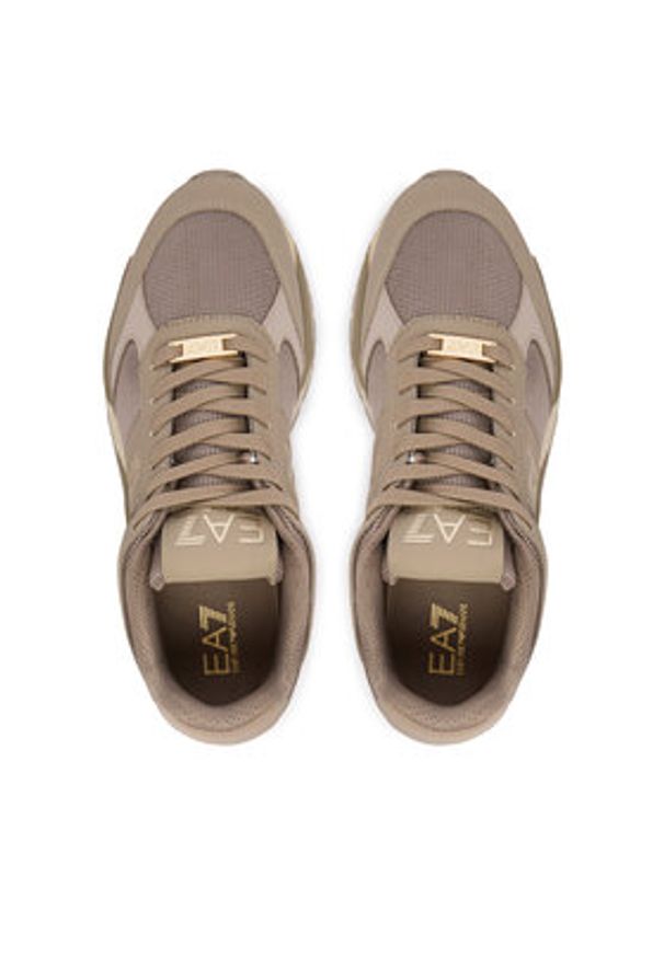 EA7 Emporio Armani Sneakersy 7X000656 AF13550 MZ697 Brązowy. Kolor: brązowy. Materiał: skóra